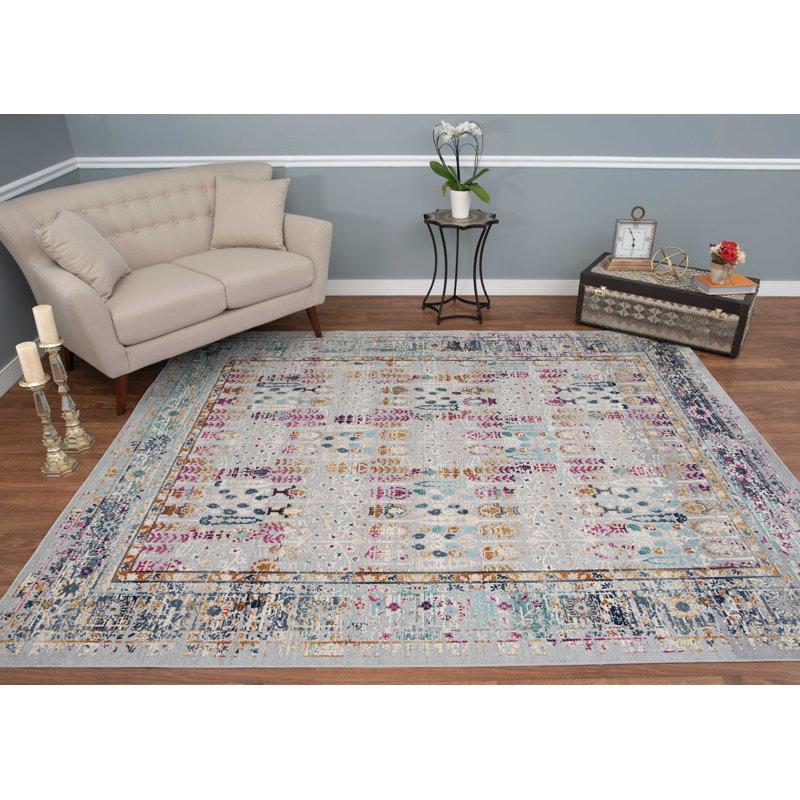 Ziebarth Floral Indoor Rug, Rectangle 8'9" x 11'10"