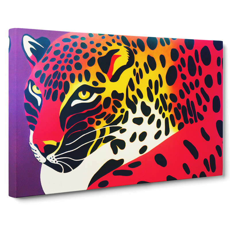 Spirited Leopard Abstract - Wrapped Canvas, 40cm H x 60cm W x 3cm D