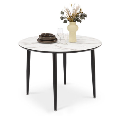 Round Dining Table with Steel Base