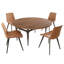Ensemble de table de salle à manger 55,1 po, table de cuisine moderne pour 4 à 6 personnes, pieds en acier, ensemble de salle à manger à piédestal avec chaise de salle à manger, gain de place-120753762-125117017-120753763