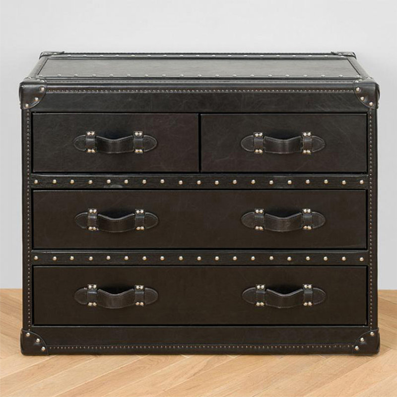 Commode d'appoint vintage en similicuir
