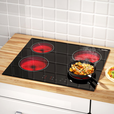 Karinear 24" Black Electric 4 Burner Cooktop