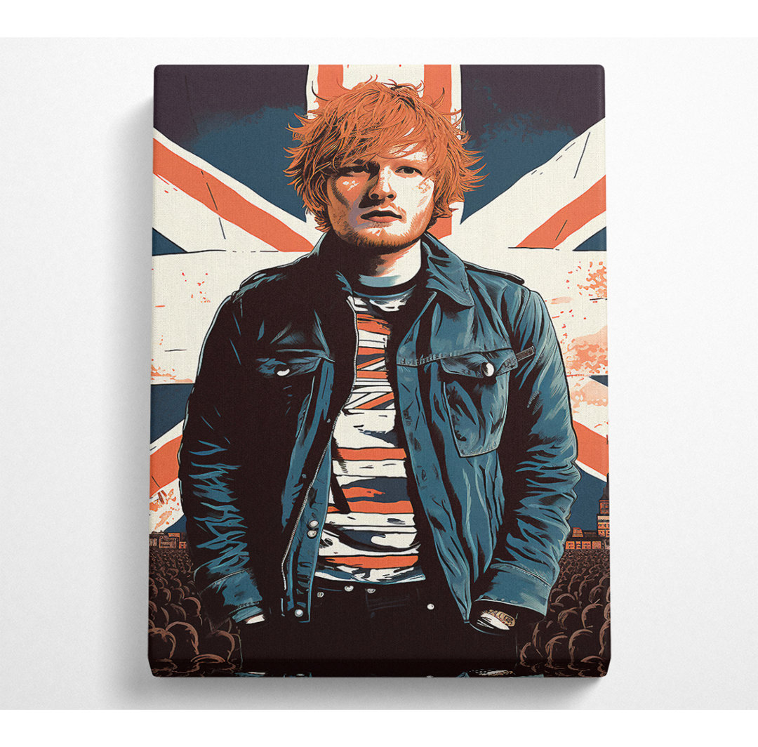 Ed Sheeran British Flag - Kunstdrucke auf Leinwand