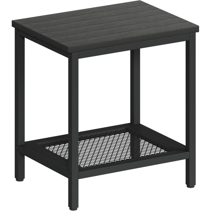 Outdoor Side Table With Storage 2 Tier End Tables Weather Resistant Outdoor Accent Table Side Table For Pool Deck Garden