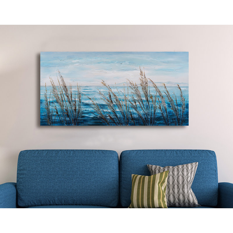 «Plants by the Water I», reproduction de peinture à l'huile sur toile tendue