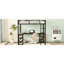 Metal Loft Bed With Desk And Precautions - Bedroom Black Shelves Utilize Space Fully,