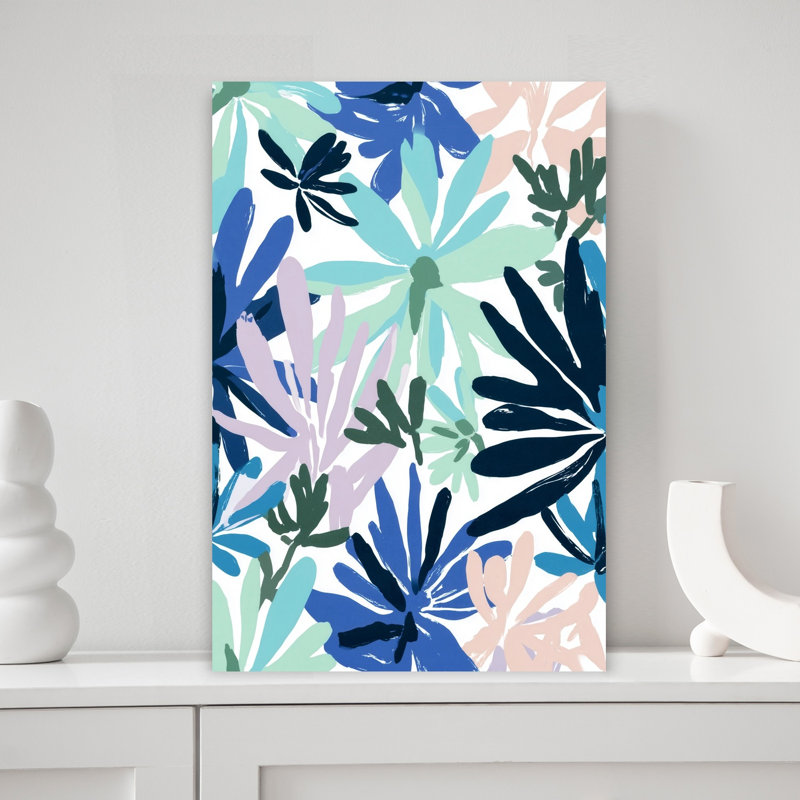 Aquarelle de fleurs abstraites audacieuses, marguerites colorées, printemps, été, H 18 po x l 12 po
