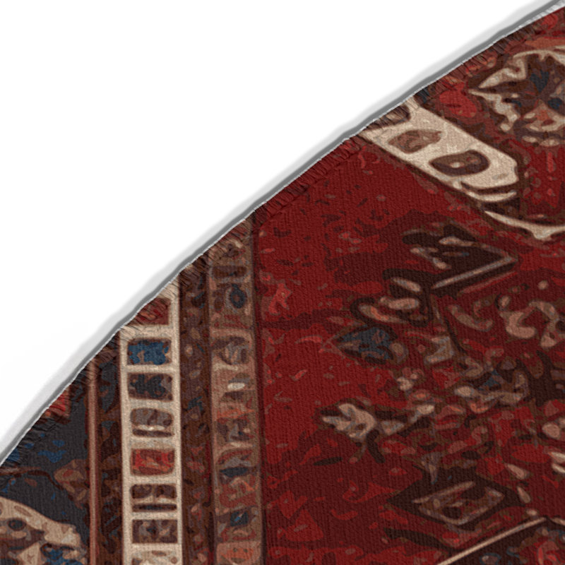 Tapis turc intérieur et extérieur noir, Rond 5 pi