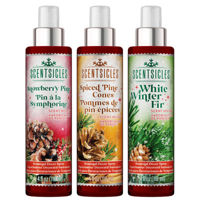 Scentsicles, Scent Mister 1 White Winter Fir / 1 Snowberry Pine / 1 Spiced Pine Cones - 3 pack