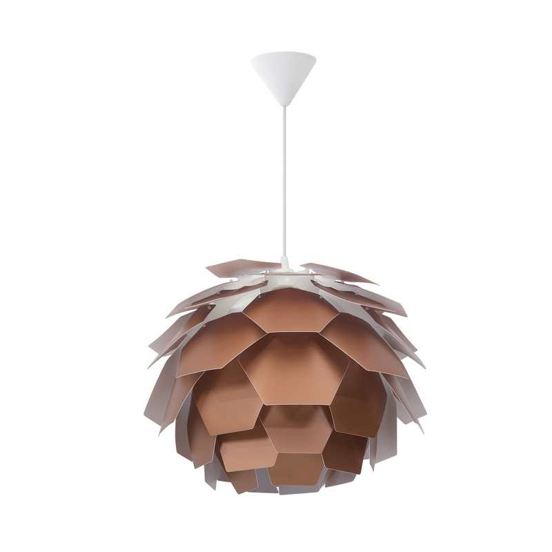 Hampshire 1 - Light Unique/Statement Pendant, 165cm H x 40cm W x 40cm D, Copper/White