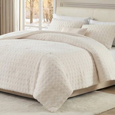 Ensemble d'édredon gaufré moelleux pour l'hiver
