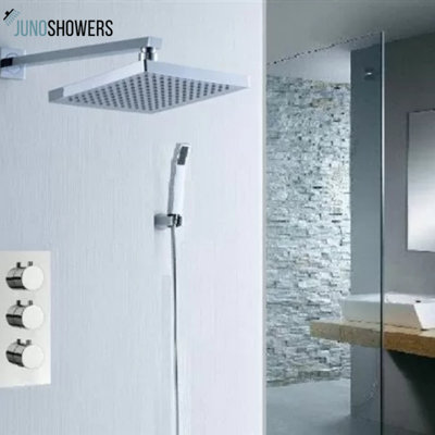 Ensemble de douche 12 pouces à finition laiton chromé avec douche à main pour salle de bain moderne