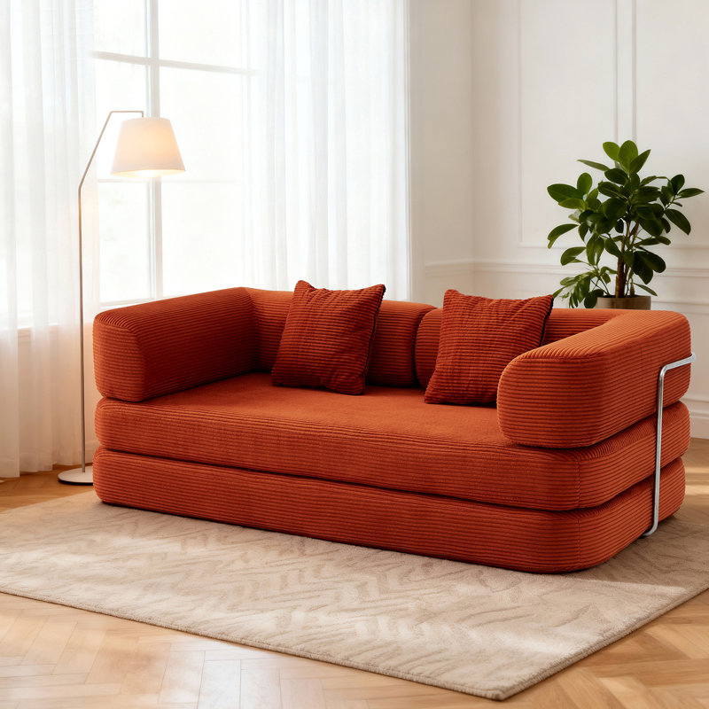 Canapé-lit, canapé-lit compressé et convertible avec couverture cachée, stabilité accrue du cadre pour le confort du salon et de la chambre à coucher
