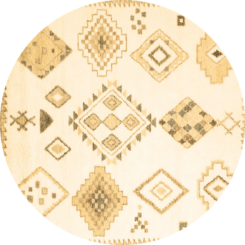 Washable Geometric Indoor Rug, Round 3'