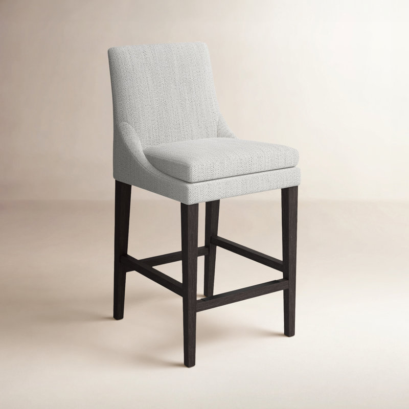 Tabouret de bar et de comptoir Niara, Tabouret de comptoir (siège d'une hauteur de 26 p, Tissage ivoire Prestige