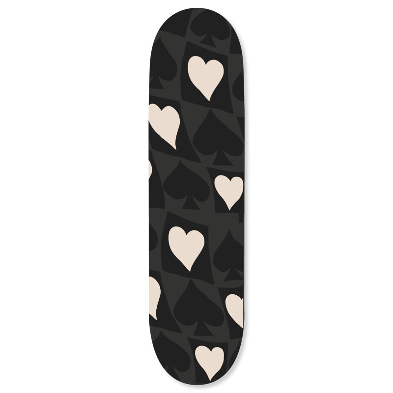 Tableau mural en acrylique « Skateboard Lucky Love », découpé à l'emporte-pièce, motif de planche à roulettes rustique facile à accrocher, par Notoriart, 1 panneau, 20,3 cm x 81,3 cm
