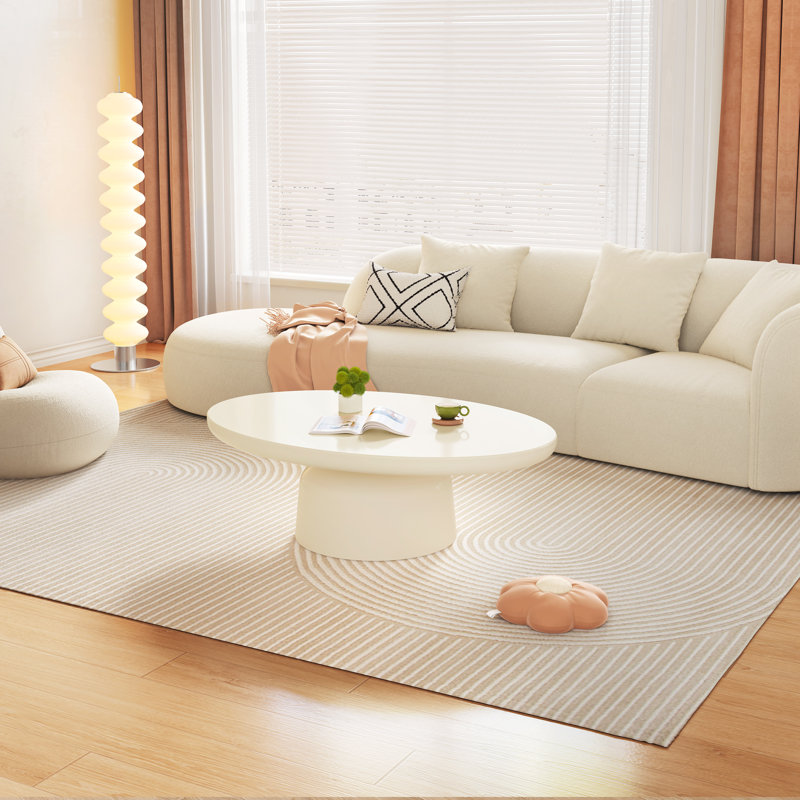 Cream White 116 cm Round Modern Coffee Table-Center Table,High Quality Materials