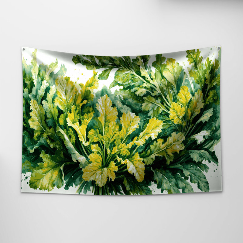 Tapisserie murale légumes et moutarde, 26 po x 36 po