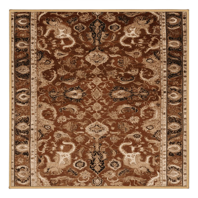 Machine Washable Persian Brown Area Rug