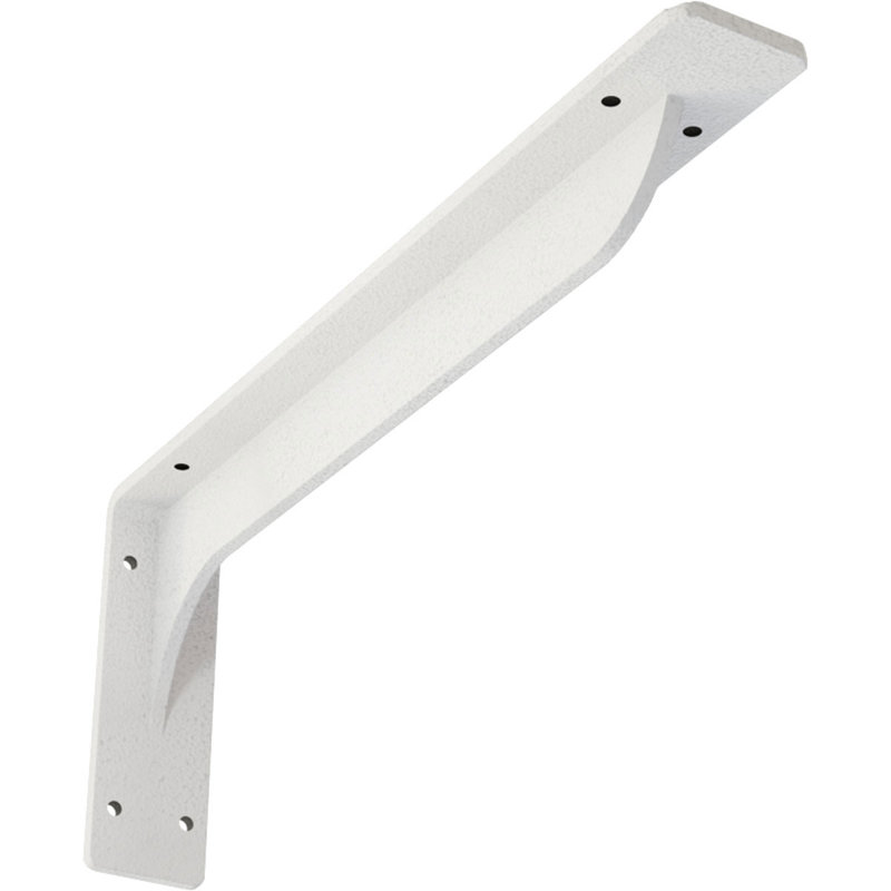 2"W x 16"D x 6 1/2"H Embrey Steel Bracket, Hammered White, Hammered White, 6.5" H x 2" W x 16" D