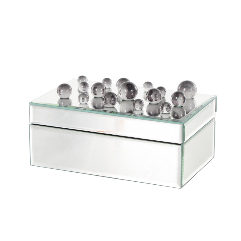 Boîte à bijoux avec miroir Cole and Glass, H 4,35 po x l 8,3 po x P 5,1 po