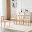 Modern Dining Chairs Set of 4, Wood Grain Steel, Farmhouse Kitchen