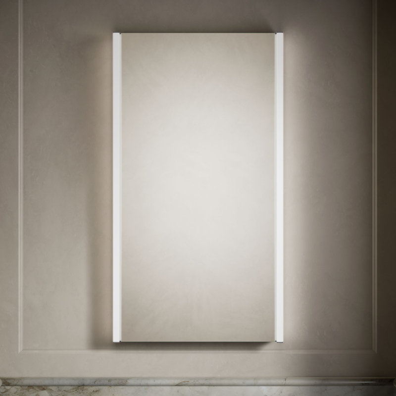 Maxstow Surface Mount Frameless Medicine Cabinet with LED Lighting, 40" H x 22" W x 3.87" D, Vertical