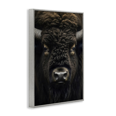 Bison Portrait Close Up Framed Giclee, design by Creative Studio