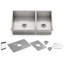 Ludington 32'' L Stainless Steel Double Basin Kitchen Sink