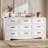 Rustic 9 Drawer Dresser Cabinet ,59''W Modern Table Storge Chest of Drawers Sideboard,Bar Cabinet with Metal Handle Pulls For Dining Room,Living Room,Bedroom-1381600920