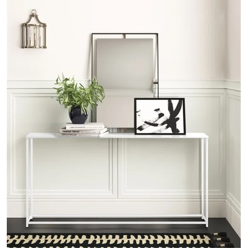 Console Pangea Home Weidler Miley, H 27,5 po x l 56 po x P 10 po, Blanc