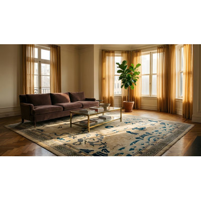 Tapis dragon ivoire antique chinois de la fin du 19e siècle