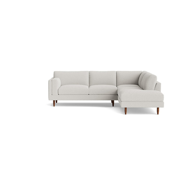 Skinny Fat Sectional, Performance Velvet - Nutmeg, Right Hand Facing