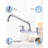 Brass Deck Mount Commercial Kitchen Sink Faucet With 12" Swivel Spout(Supply Lines Included)