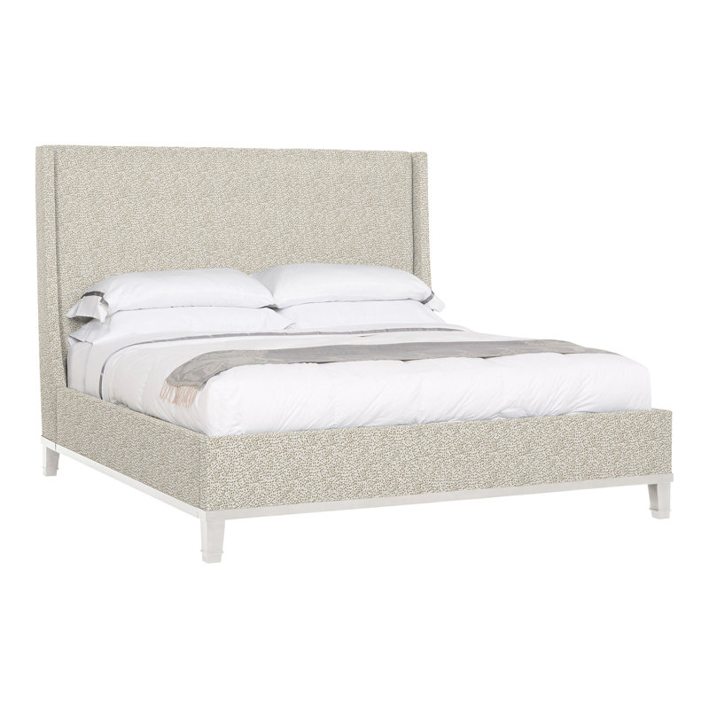 Michael Weiss Upholstered Wingback Bed, Worthy Snow, Casa Blanca