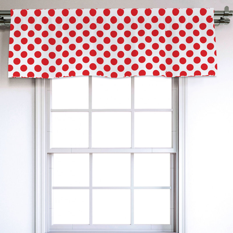 Sateen Polka Dots Ruffled Window Valance