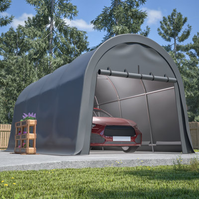 Heavy Duty Carport Portable Garage Shed Shelter Outdoor Car Canopy Tent With Roll-Up Door, Wind And Snow Resistant