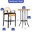  3-Piece Yellow Outdoor Wicker Bar Height Set With Cushioned Barstools Patio Bistro Furniture