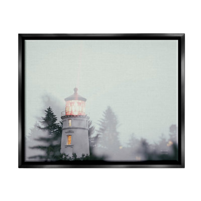 Phare de la côte de l'Oregon par Nathan Larson - reproduction de cadre flottant sur toile