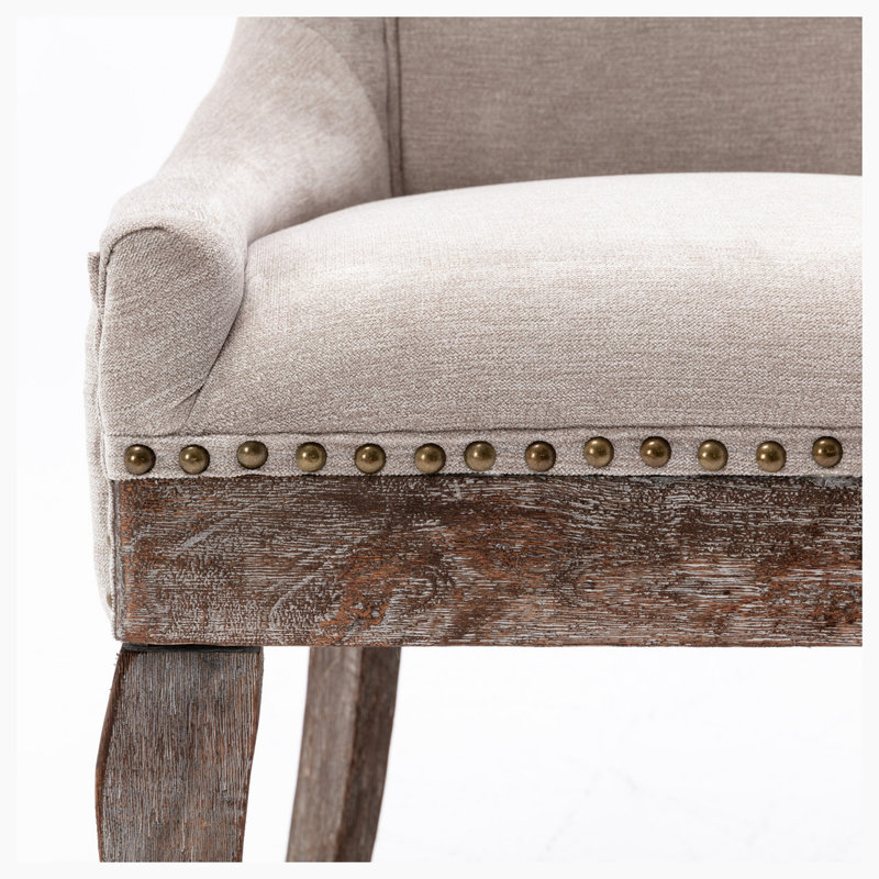 Chaise d'appoint rembourrée bronze, Beige