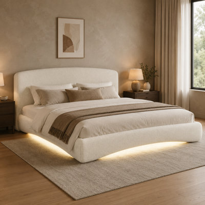 Grand lit tapissier courbé Modern Modern