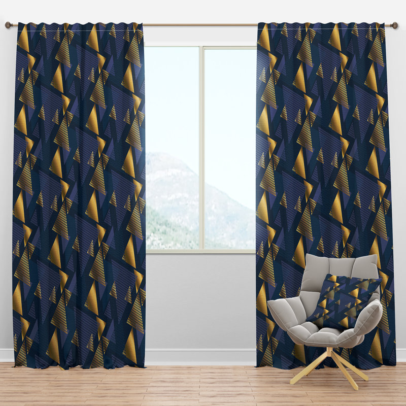Panneau de rideau simple semi-diaphane avec passe-tringle Mid-Century, l 52 po x L 95 po
