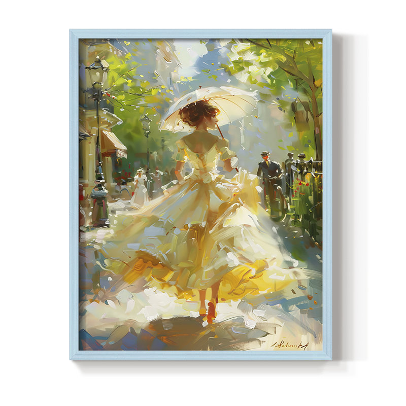 Reproduction encadrée «WOMEN Series DCCCL XXII» - bois massif, H 11 po x l 9 po, Bleu
