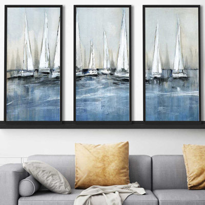 "Waiting For The Sun" par Susan Jill, reproduction sur toile flottante 3 pièces