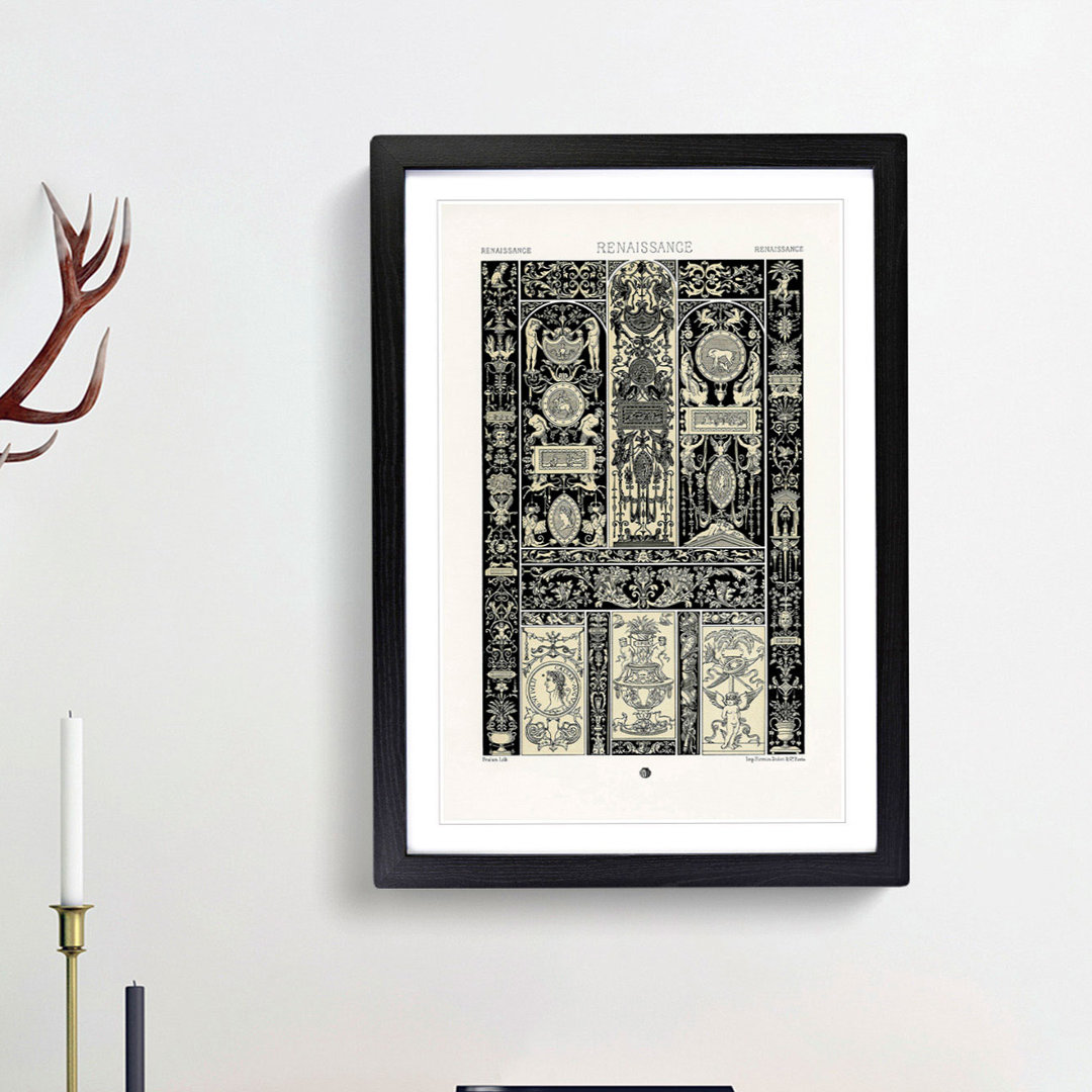 Renaissance Period Pattern by Albert Racinet - Picture Frame Painting Print