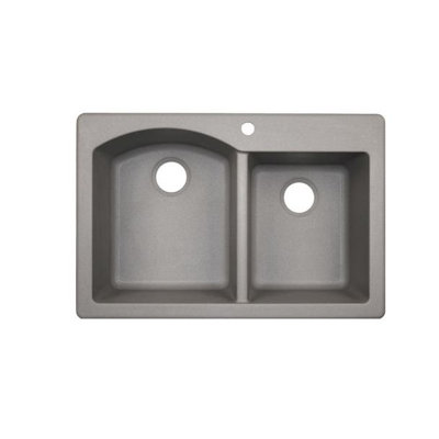 Évier de cuisine à double cuve encastré 33 po x 22 po granite