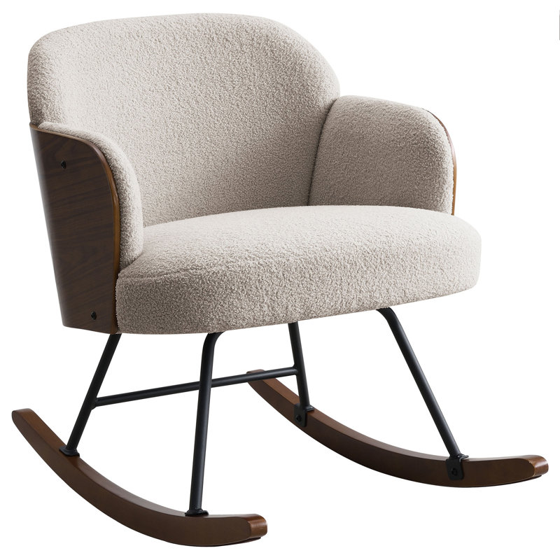 Chaise berçante rembourrée Valera, Beige