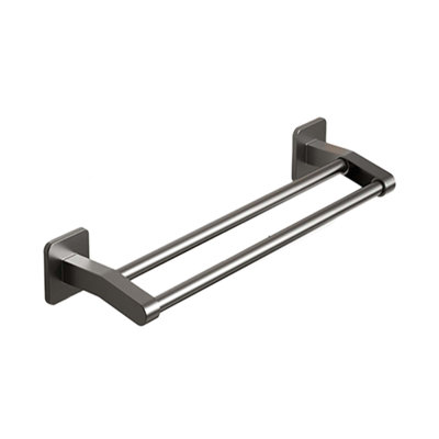 Porte-serviettes double pour salle de bain - Porte-serviettes en acier inoxydable 304 de 11 pouces de 0,8 mm d'épaisseur pour salle de bain - Support mural à finition brossée