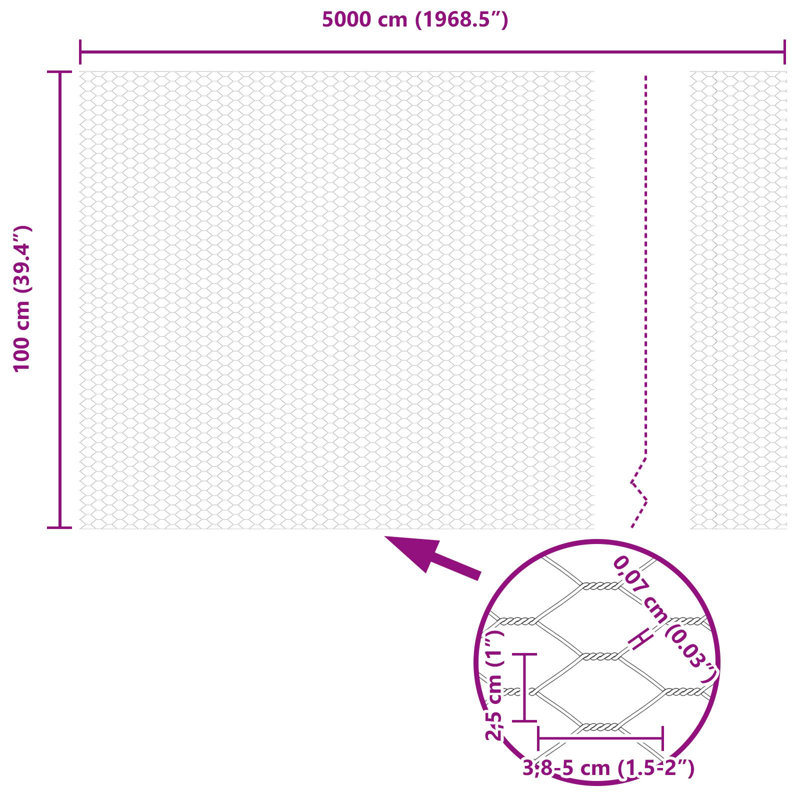 5000 cm W Border Fencing
