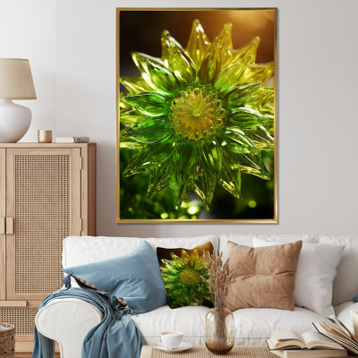 Abstract Fractal Canvas Wall Art, Apple Green Geometric Print - Fractal Apple Green Frequency I